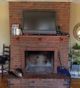 Clydesdale fireplace insert installed into a masonry fireplace Before - Copy