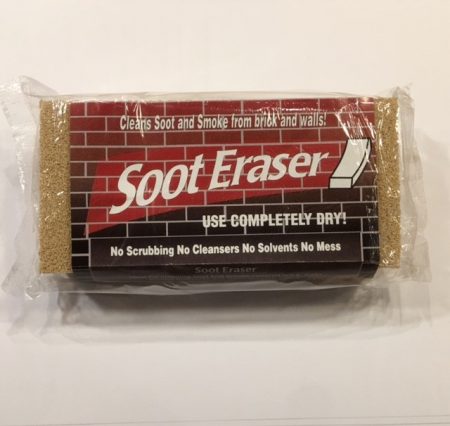 Soot Eraser Sponge. Cleans soot and smoke from brick and walls.