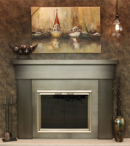 Steel Surround Mantel by Stoll Fireplaces