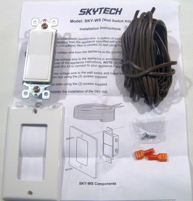 Low Voltage Millivolt Switch Kit for Gas Log Fireplaces 